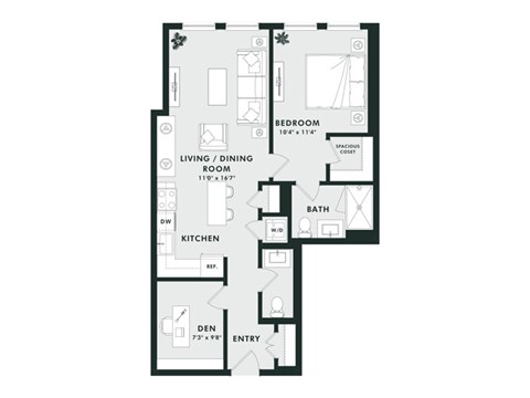 A black and white image of a floor plan for a house.